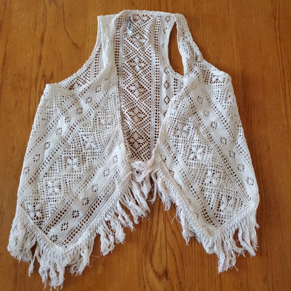Knit Works Open Boho Cottage Core Open Vest